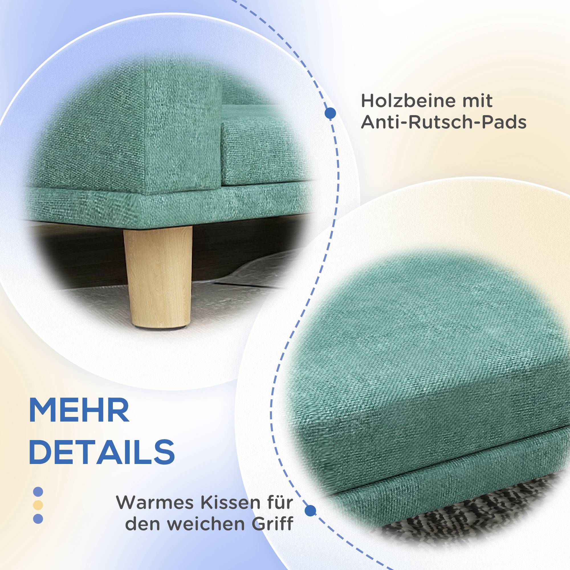 ComfortXL - Canapé pour chien polyester MDF 98 x 67 x 25 cm vert pour intérieur couchage surélevé coussin amovible - Image 6