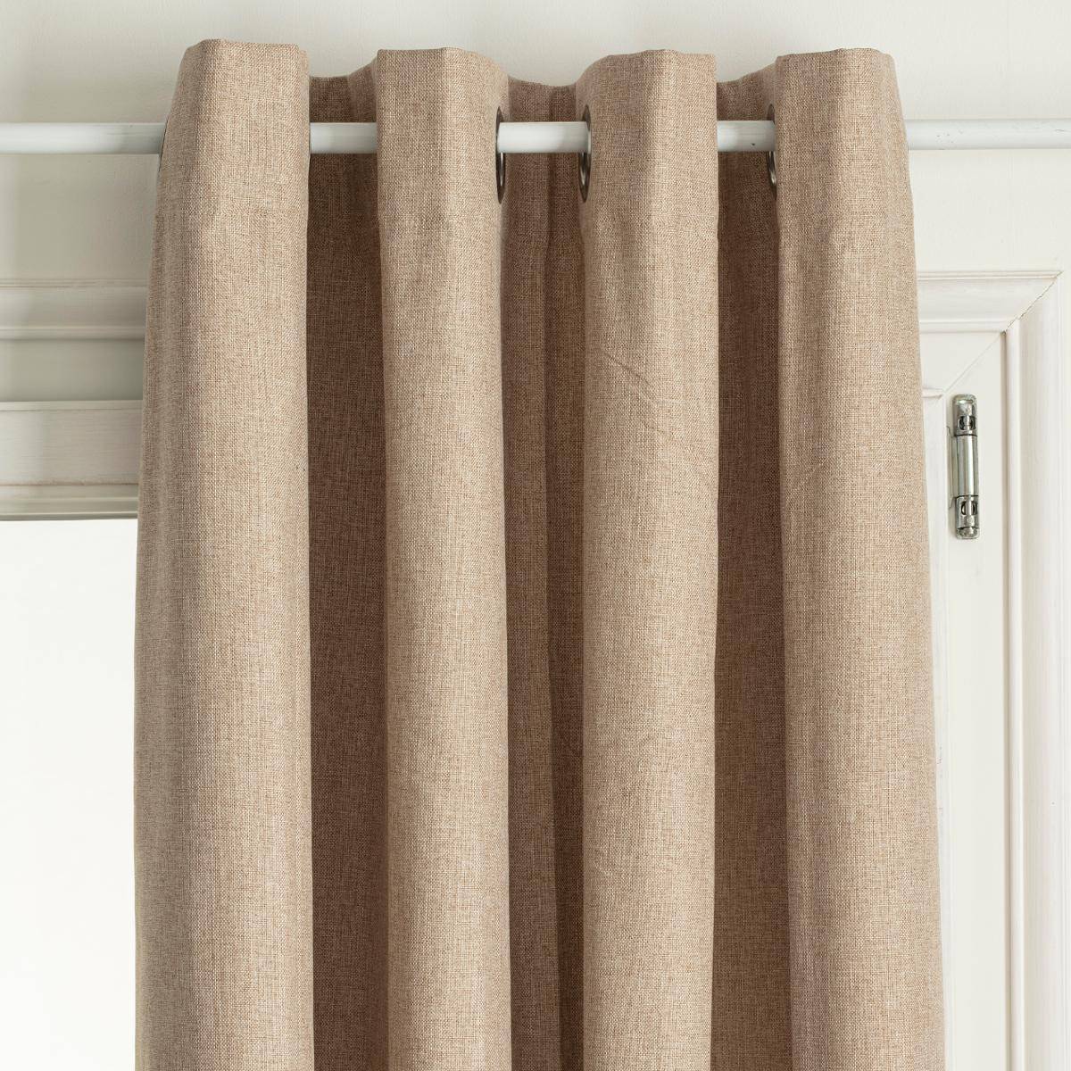 Atmosphera - Lot de 2 Rideaux à  œillets Occultant en tissu Beige Lin 140 x 260 cm - Image 2