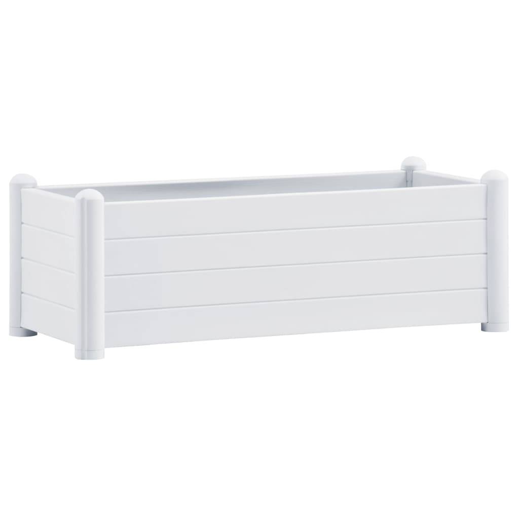 Helloshop26 - Jardinière lit surélevé plantes fleurs jardin PP 100 x 43 x 35 cm blanc - Image 1