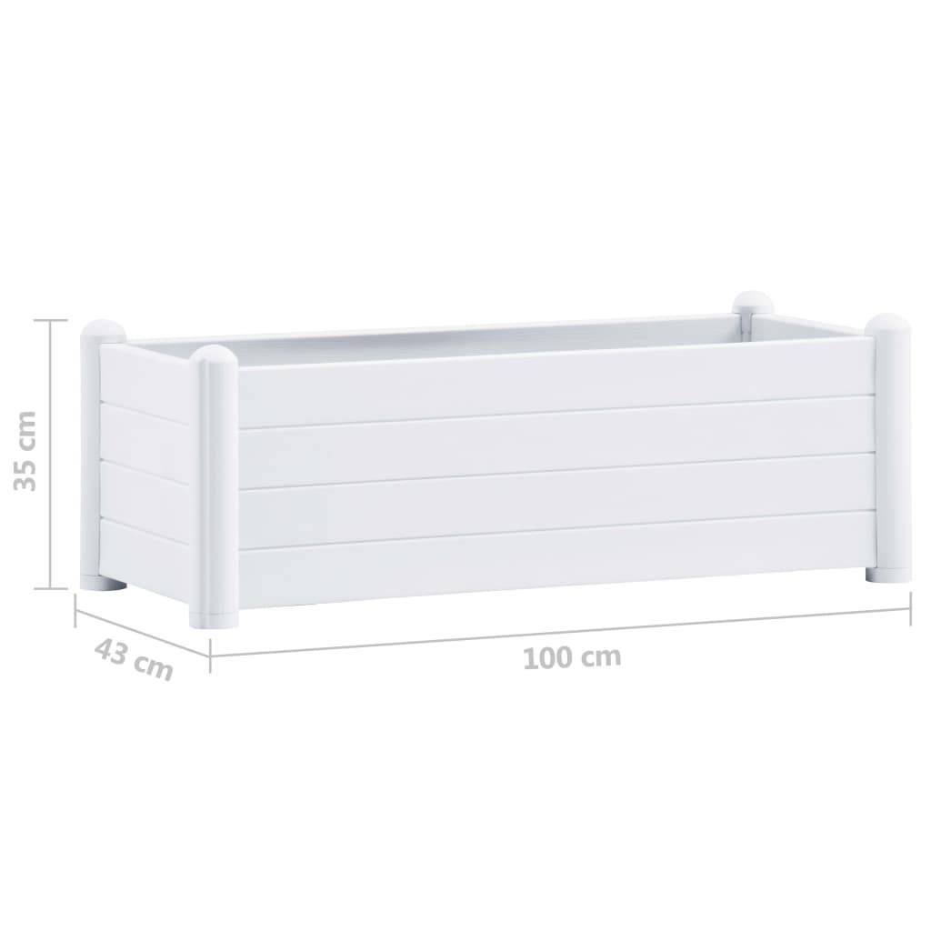 Helloshop26 - Jardinière lit surélevé plantes fleurs jardin PP 100 x 43 x 35 cm blanc - Image 5