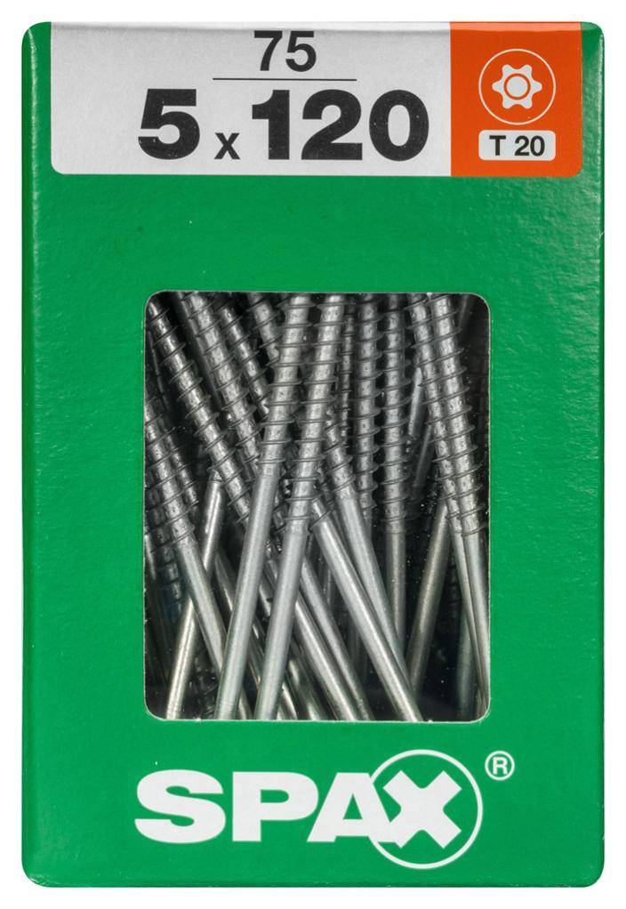 Spax - Lot de 75 vis acier tête plate SPAX, Diam.5 mm x L.120 mm - Image 3