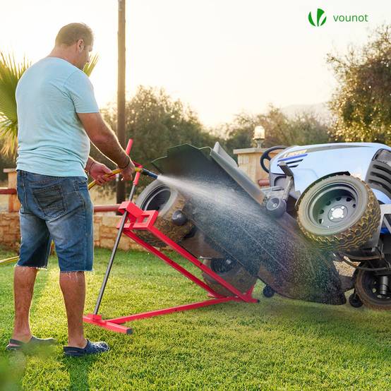 Vounot - Cric Lève Tracteur Tondeuse 400 kg max - télescopique 78 à 98 cm de long - angle d'inclinaison 45° - rouge - VOUNOT® - Image 3