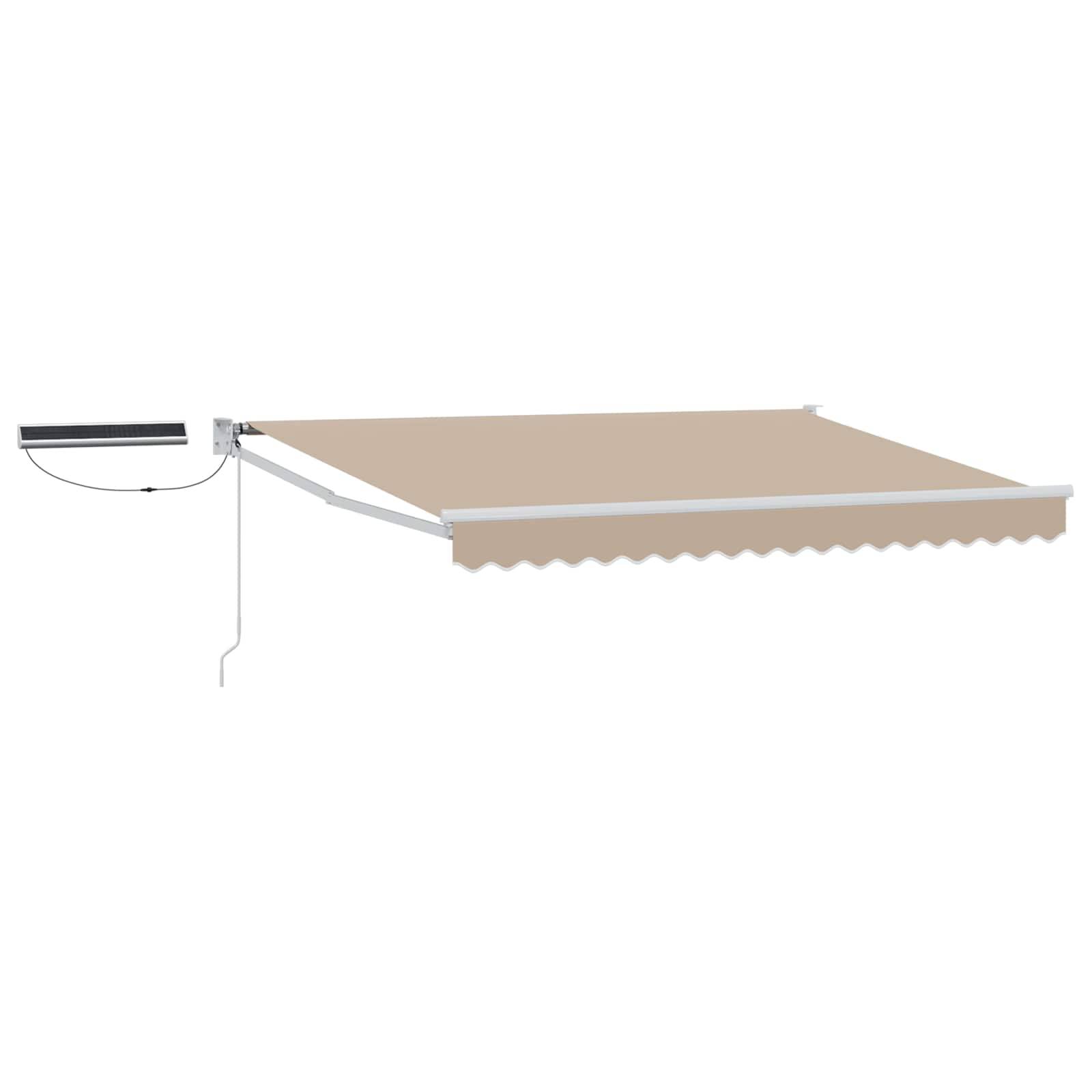 ComfortXL - Store banne électrique alu polyester terrasse motorisé solaire beige blanc 3,5x2,5m - ComfortXL Outdoor Living - Image 2