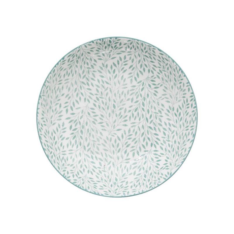 Service à vaisselles 18 pièces "Jasmin"- Motif végétal vert - D 19 / 20 / 26,5 cm - Image 4