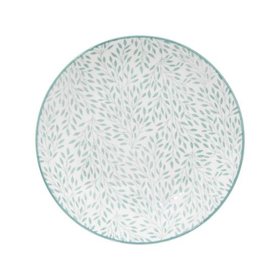 Service à vaisselles 18 pièces "Jasmin"- Motif végétal vert - D 19 / 20 / 26,5 cm - Image 3