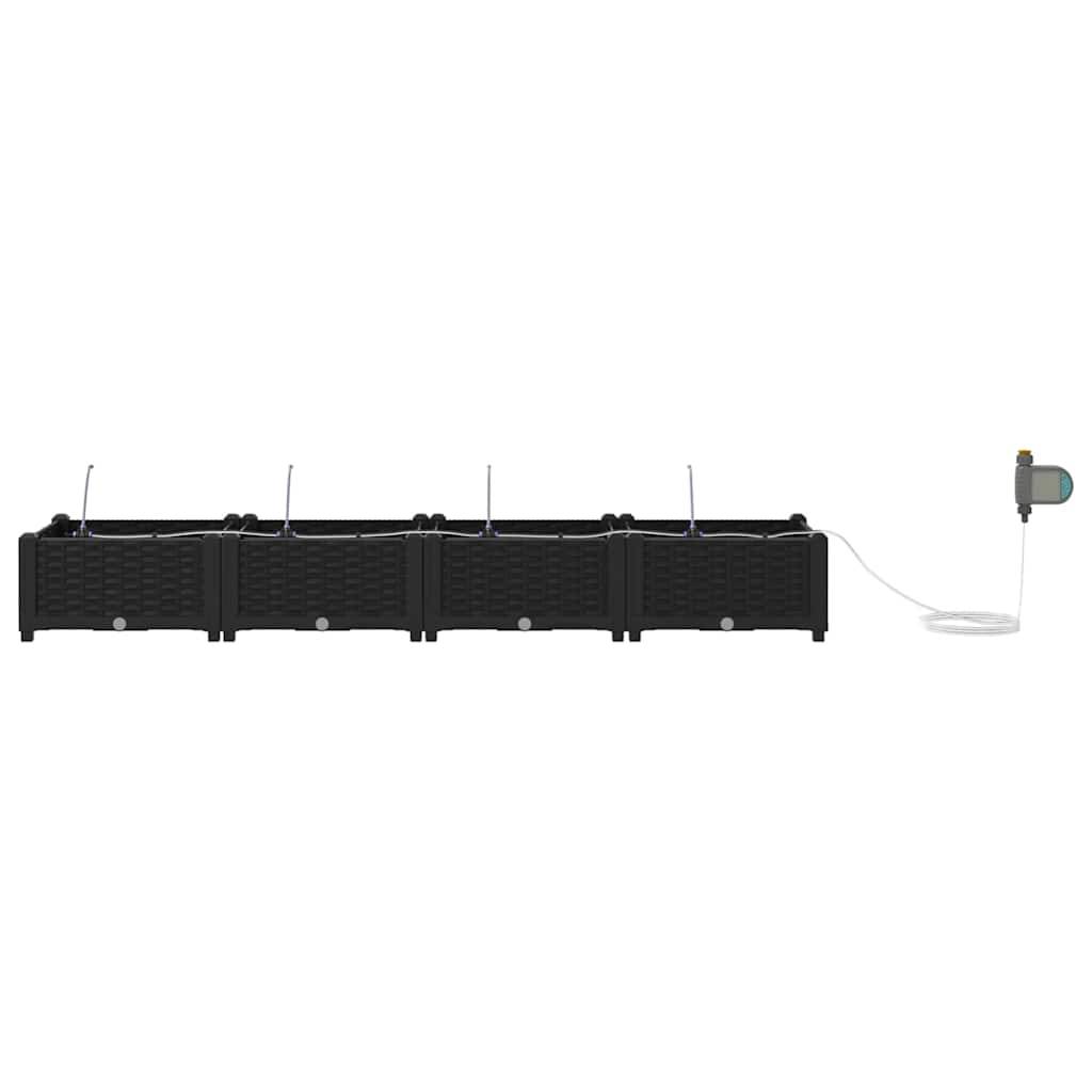 Cache-pot de jardin 4 pcs | Bac à fleurs Noir Acier - Image 6
