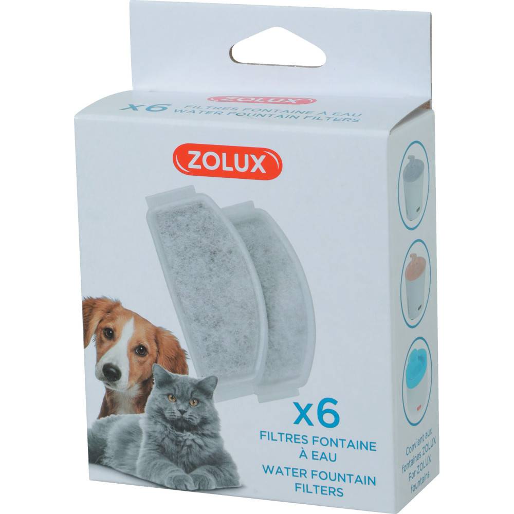 Zolux - 6 Filtres de rechange pour la fontaine Zolux 2 litres et Calypso - Image 2