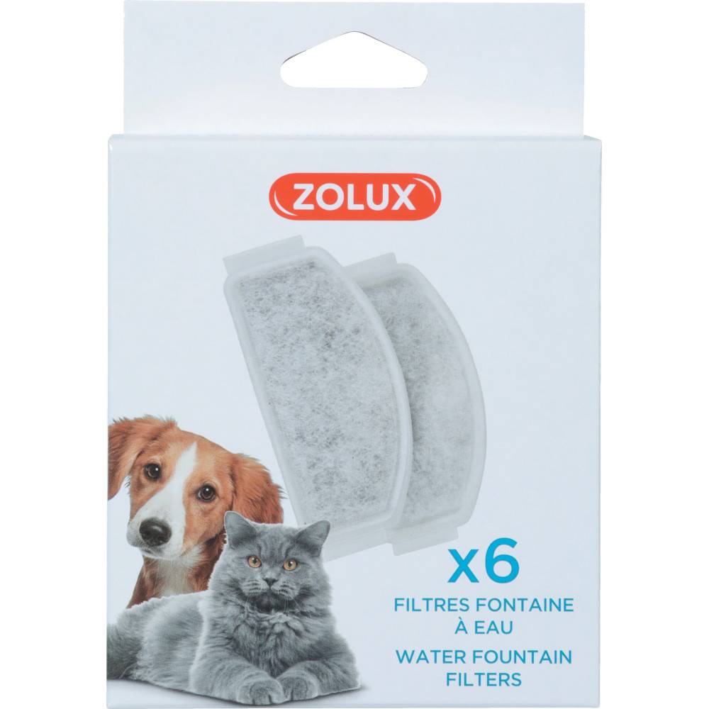 Zolux - 6 Filtres de rechange pour la fontaine Zolux 2 litres et Calypso