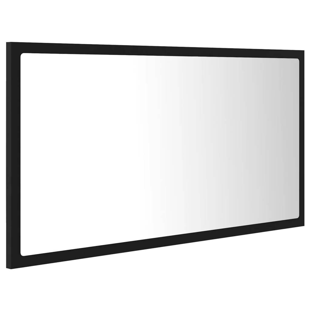 Miroir à led de salle de bain 80 x 8,5 x 37 cm acrylique noir - Image 2