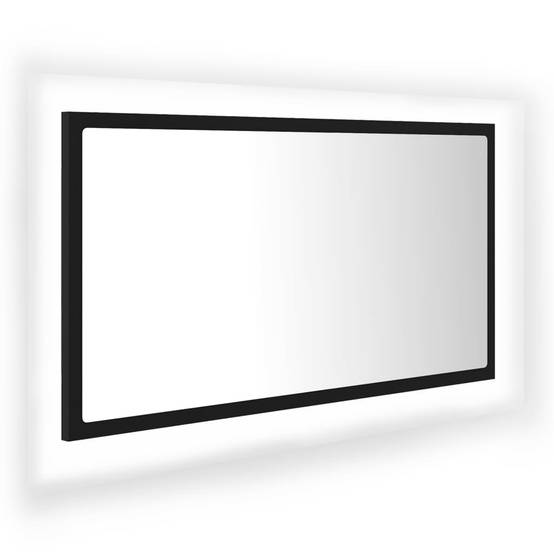 Miroir à led de salle de bain 80 x 8,5 x 37 cm acrylique noir - Image 1