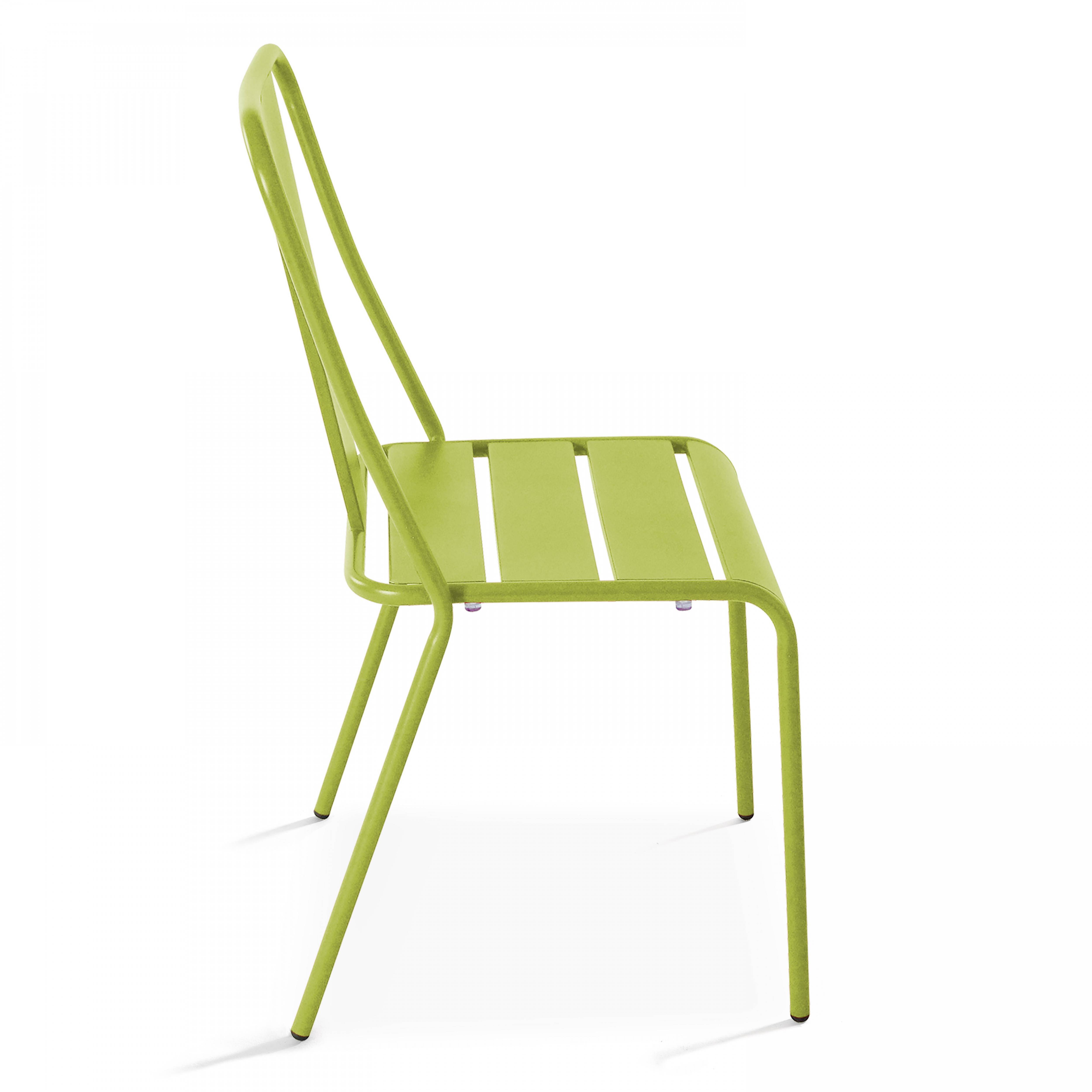 Oviala - Chaise de jardin en métal vert Dieppe - Oviala - Image 6