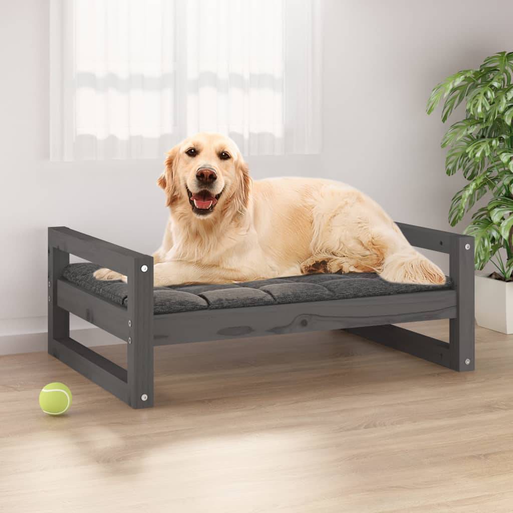 Vidaxl - Lit pour chien Gris 75,5x55,5x28 cm Bois de pin solide vidaXL 821479 - Image 1