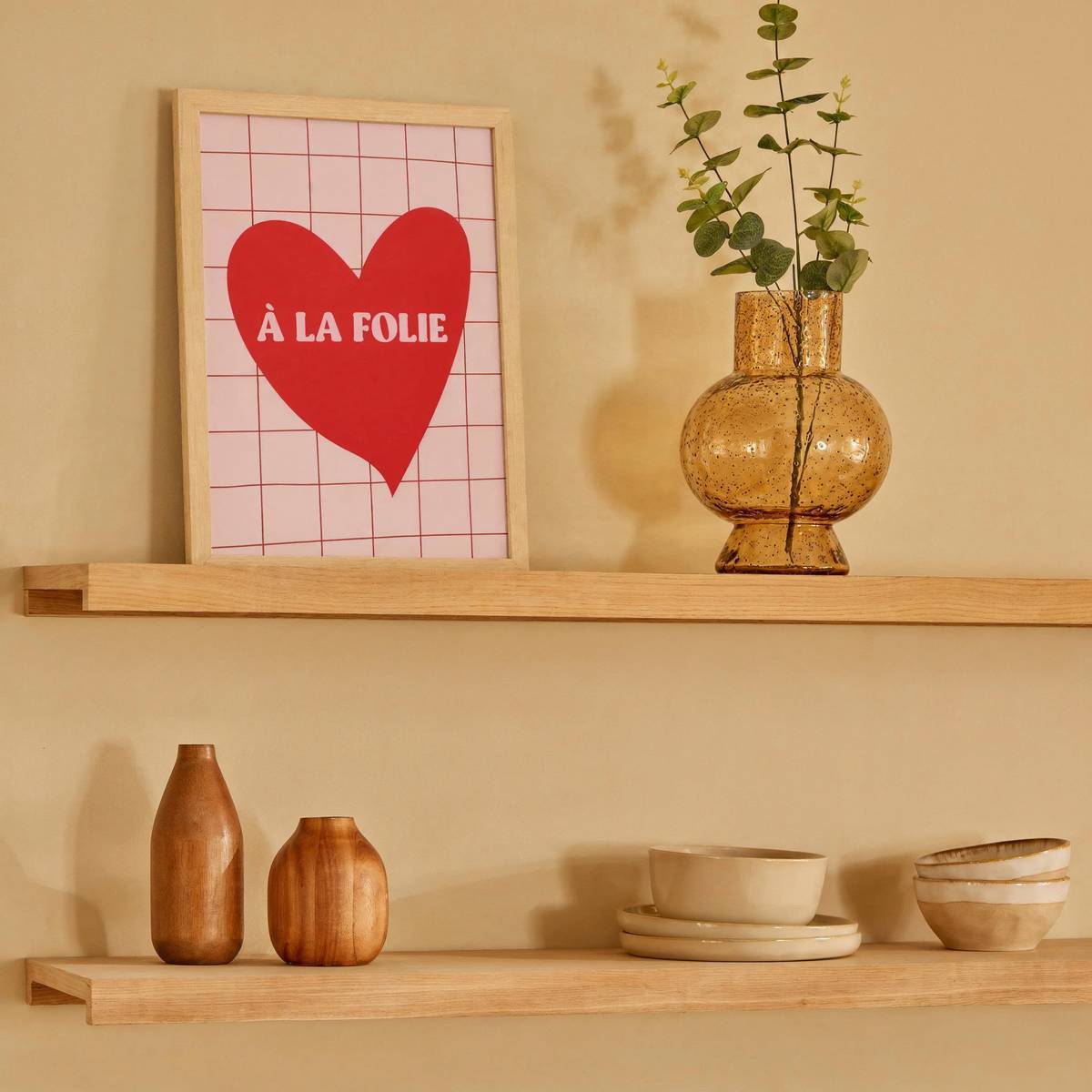 Atmosphera - Affiche encadrée Carine 21x30cm rose - Atmosphera Créateur d'intérieur