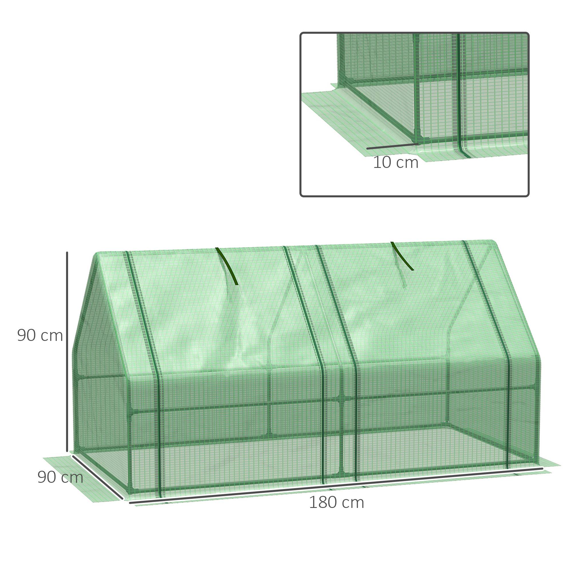 Sans Marque - Serre de jardin acier PE 180x90x90 cm serre robuste bâche renforcée culture légumes fleurs serre potagère verte jardin extérieur - Image 5