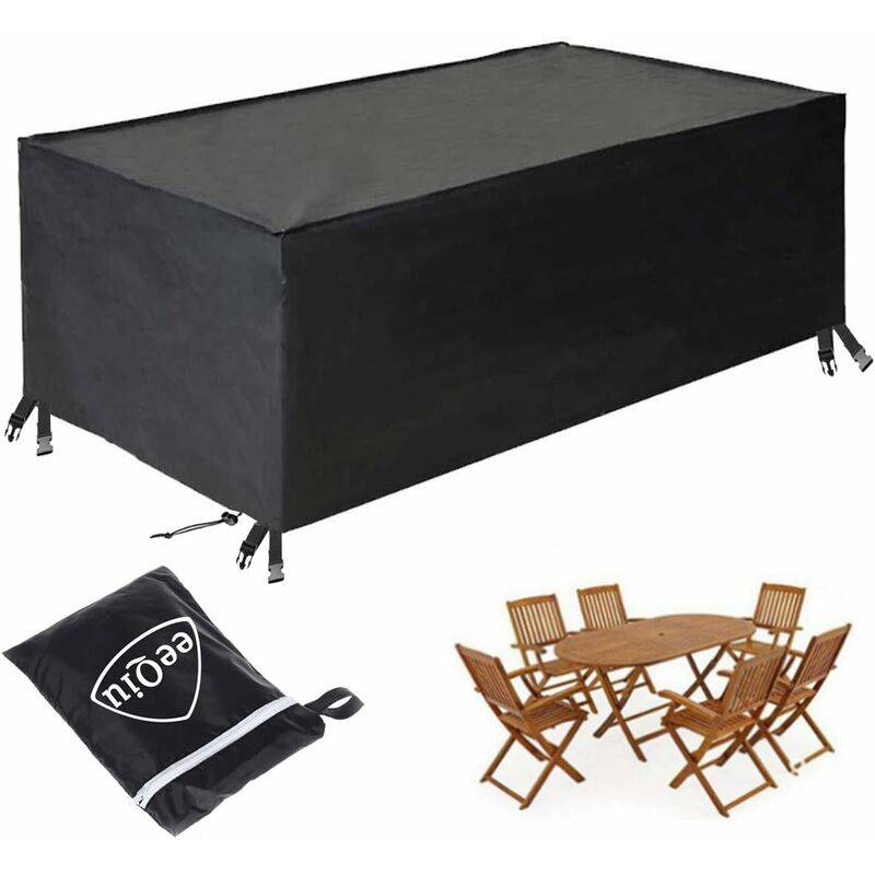 IntiMeg - Housse Meubles de Jardin, Housse Table Exterieur, Anti-UV Oxford Robuste Bache Table et Chaise de Jardin Tissu Oxford 600D Housse de Protect IntiMeg