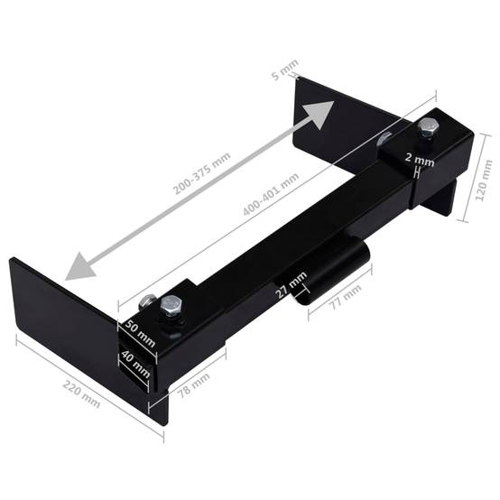 Adaptateur de chasse-neige acier noir 40.1 x 22 x 12 cm - PANGIVO - Image 7