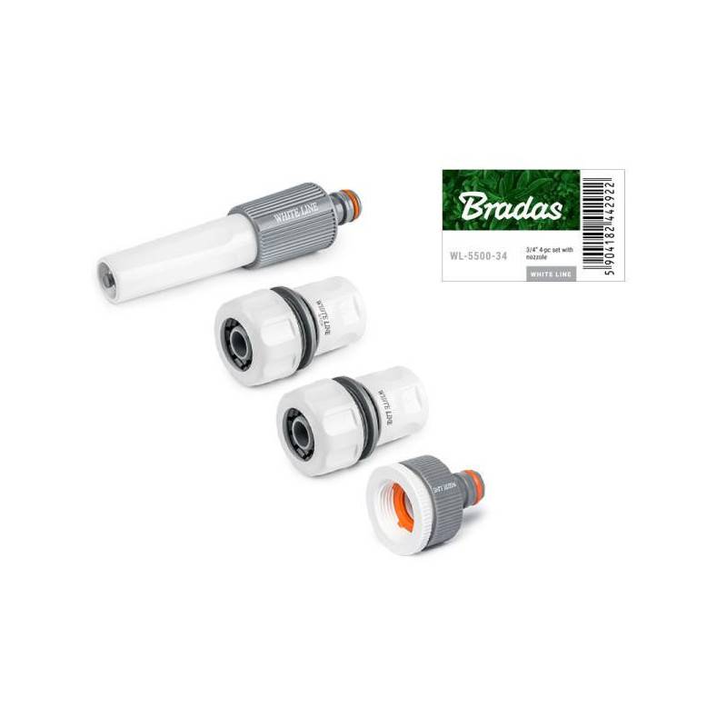 Lem Select - Kit raccordement tuyau d'arrosage 19 mm (kit de 4 éléments)