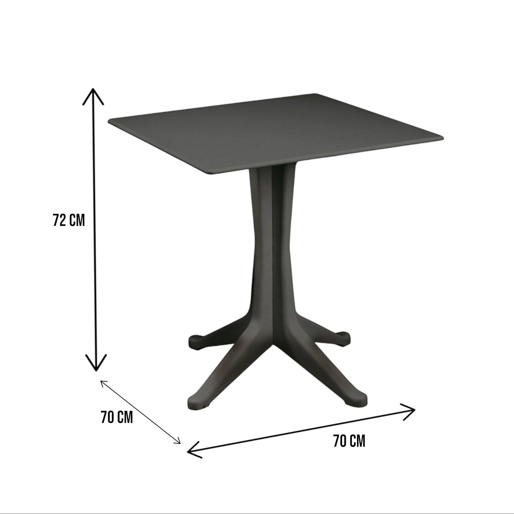 Dmora - Table d'extérieur Trani, Étagère carrée fixe, Table de jardin polyvalente, 100% Made in Italy, 70x70h72 cm, Anthracite - Dmora - Image 3