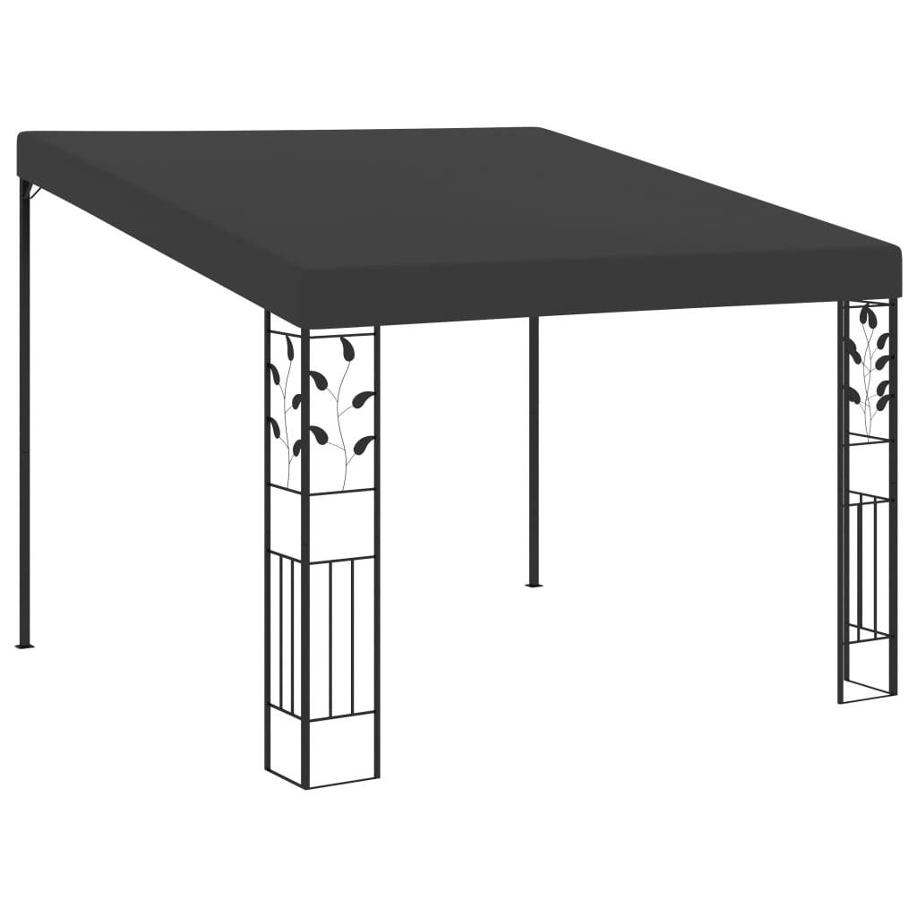 Pergola Adossée Acier et Tissu Polyester Protection UV pour Jardin Anthracite 3x3 m – ComfortXL Outdoor Living - Image 1