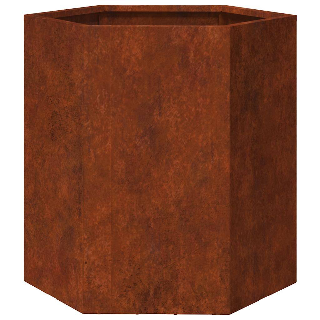 Jardinières hexagonales acier patinable 46 x 40 x 45 cm (2 pcs) - PANGIVO - Image 8