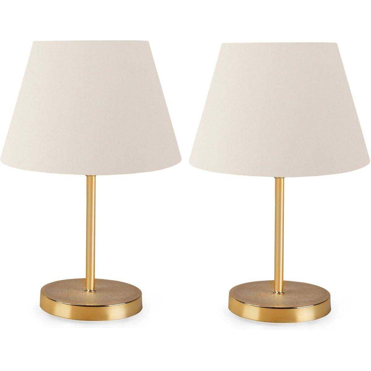 Hanah Home - Lampe à poser en métal et PVC Naya (Lot de 2) - Image 1