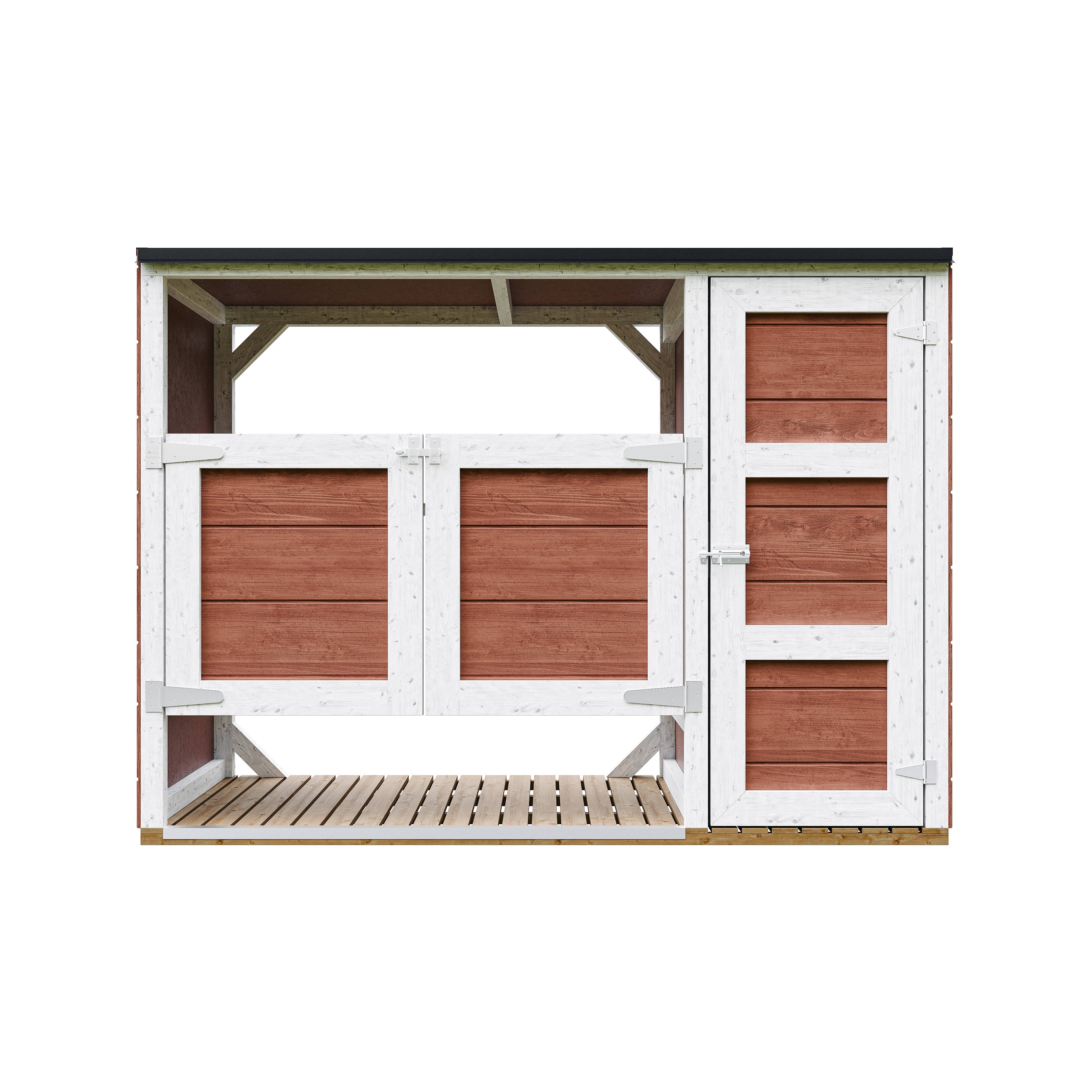 Timbela - Abri de jardin pour poubelles, Cache poubelle extérieur 1,62 m² / 2x240L - Timbela M981A-REDWOOD RED - Image 1