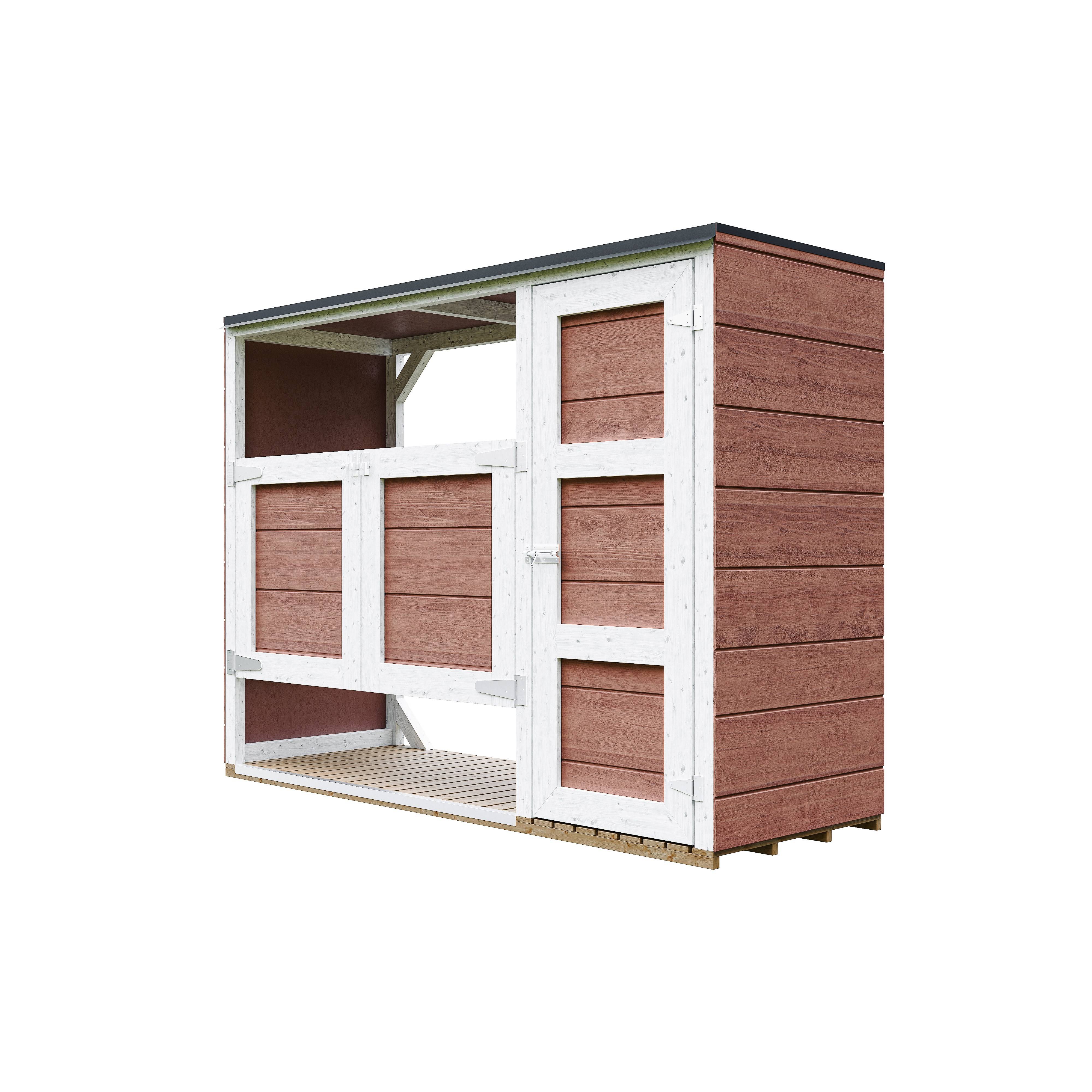Timbela - Abri de jardin pour poubelles, Cache poubelle extérieur 1,62 m² / 2x240L - Timbela M981A-REDWOOD RED - Image 3