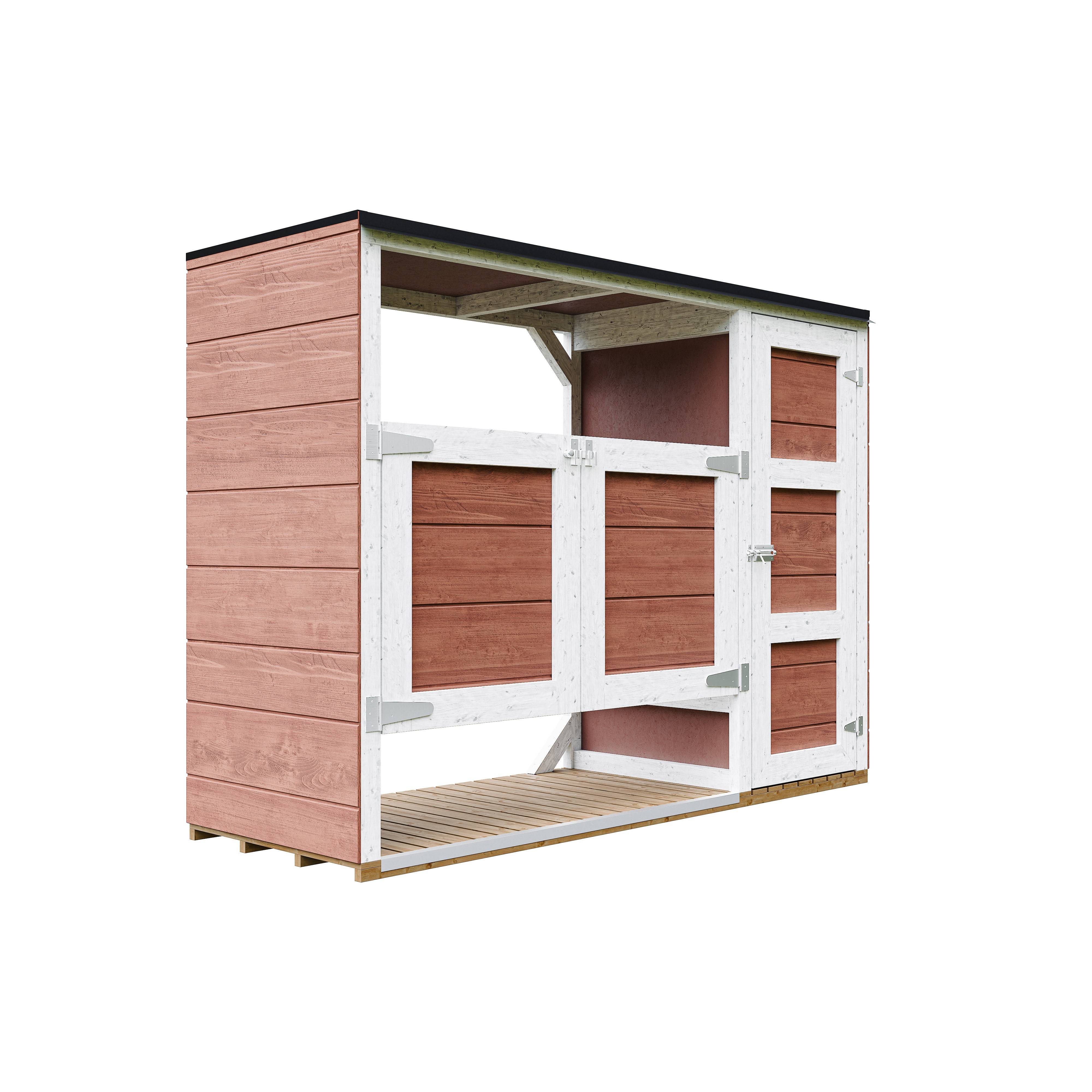 Timbela - Abri de jardin pour poubelles, Cache poubelle extérieur 1,62 m² / 2x240L - Timbela M981A-REDWOOD RED - Image 2