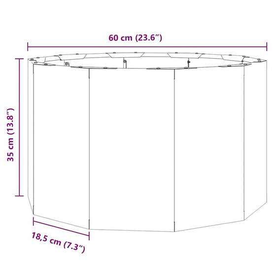 Jardinière Acier galvanisé Argent 60 x 60 x 35 cm - PANGIVO - Image 8
