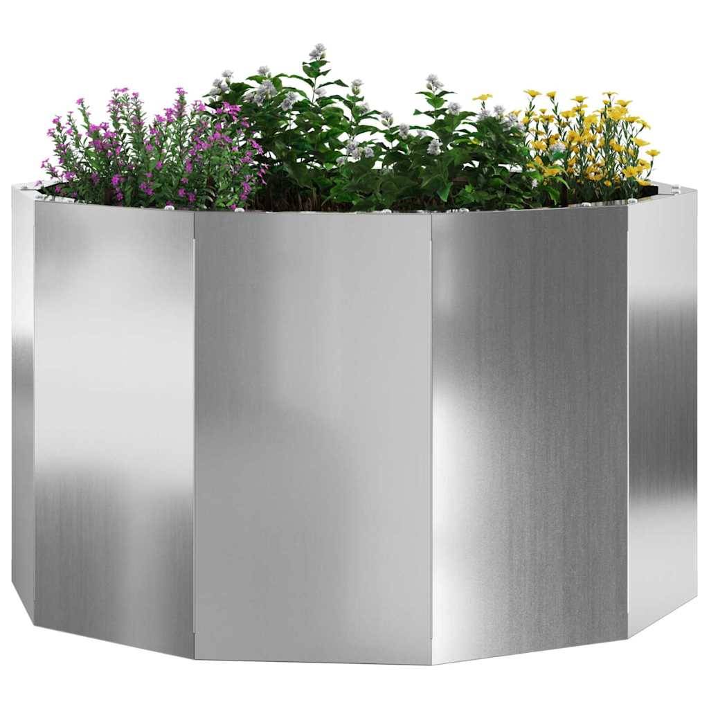 Jardinière Acier galvanisé Argent 60 x 60 x 35 cm - PANGIVO - Image 3