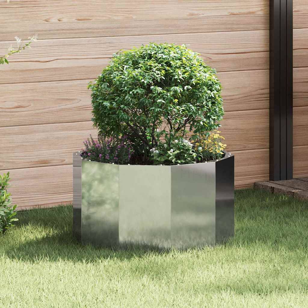 Jardinière Acier galvanisé Argent 60 x 60 x 35 cm - PANGIVO - Image 1