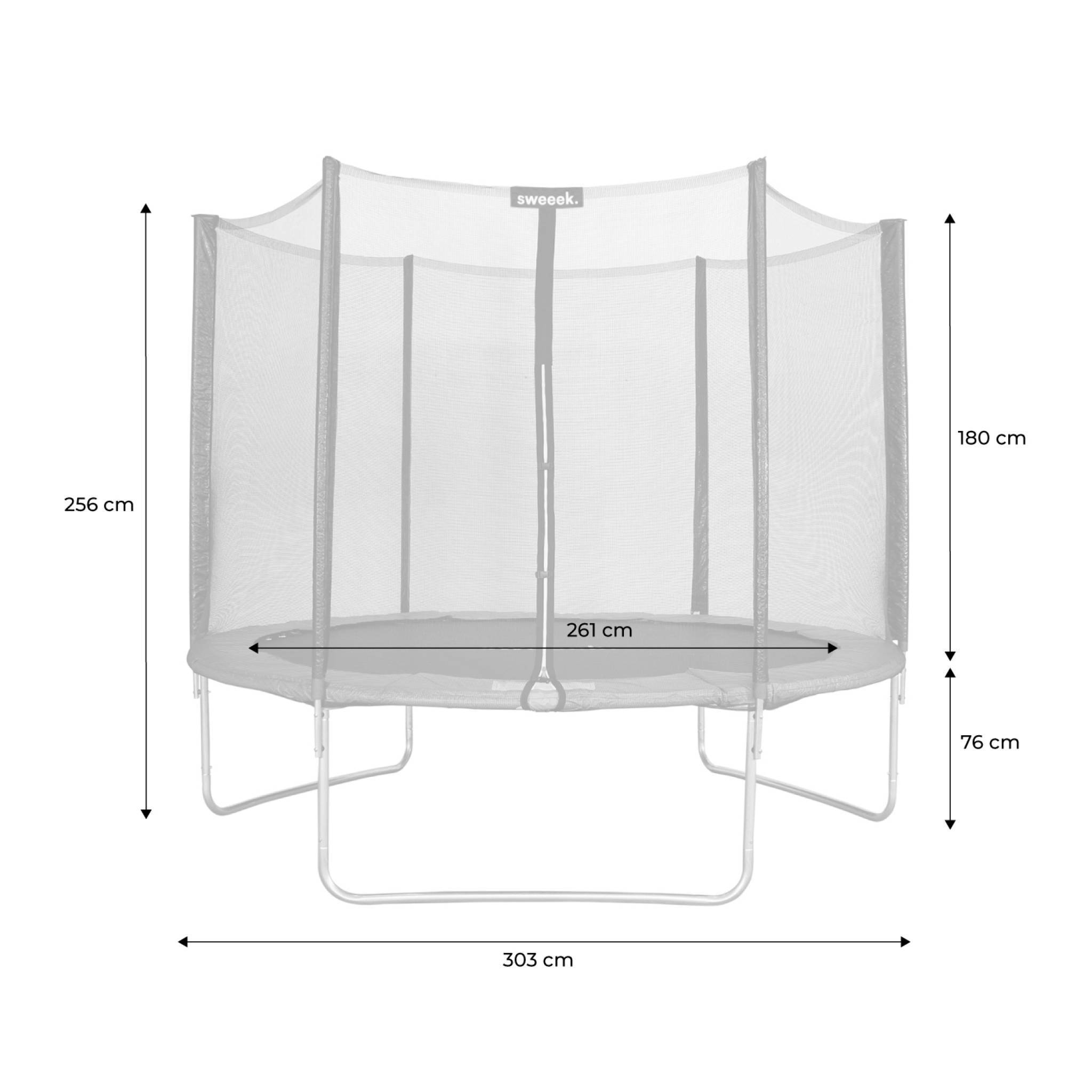 sweeek - Trampoline rond Ø 305cm gris avec son filet de protection - Mars - Trampoline de jardin 3m 300 cm | Qualité PRO. | Normes EU | sweeek - Image 4
