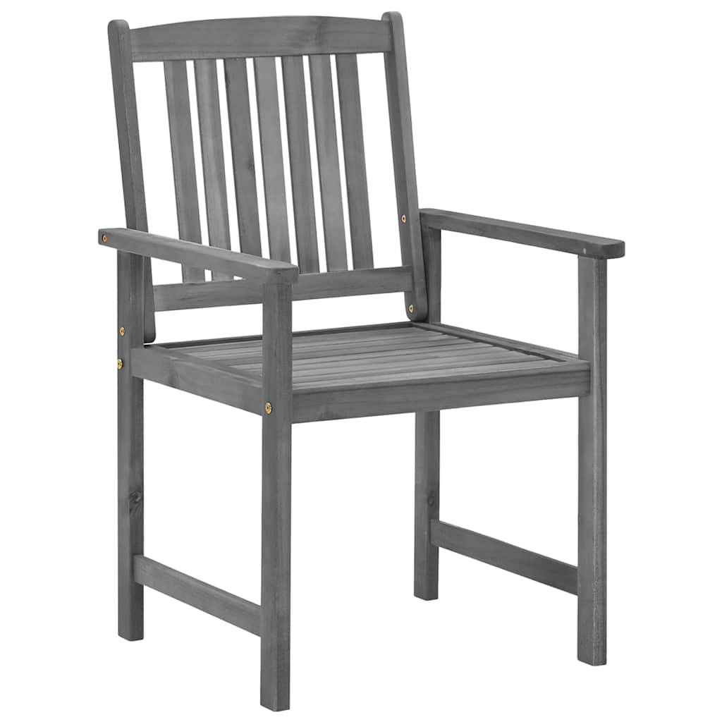 Chaises de jardin bois acacia gris et rouge 61 x 57 x 92 cm - PANGIVO - Image 4