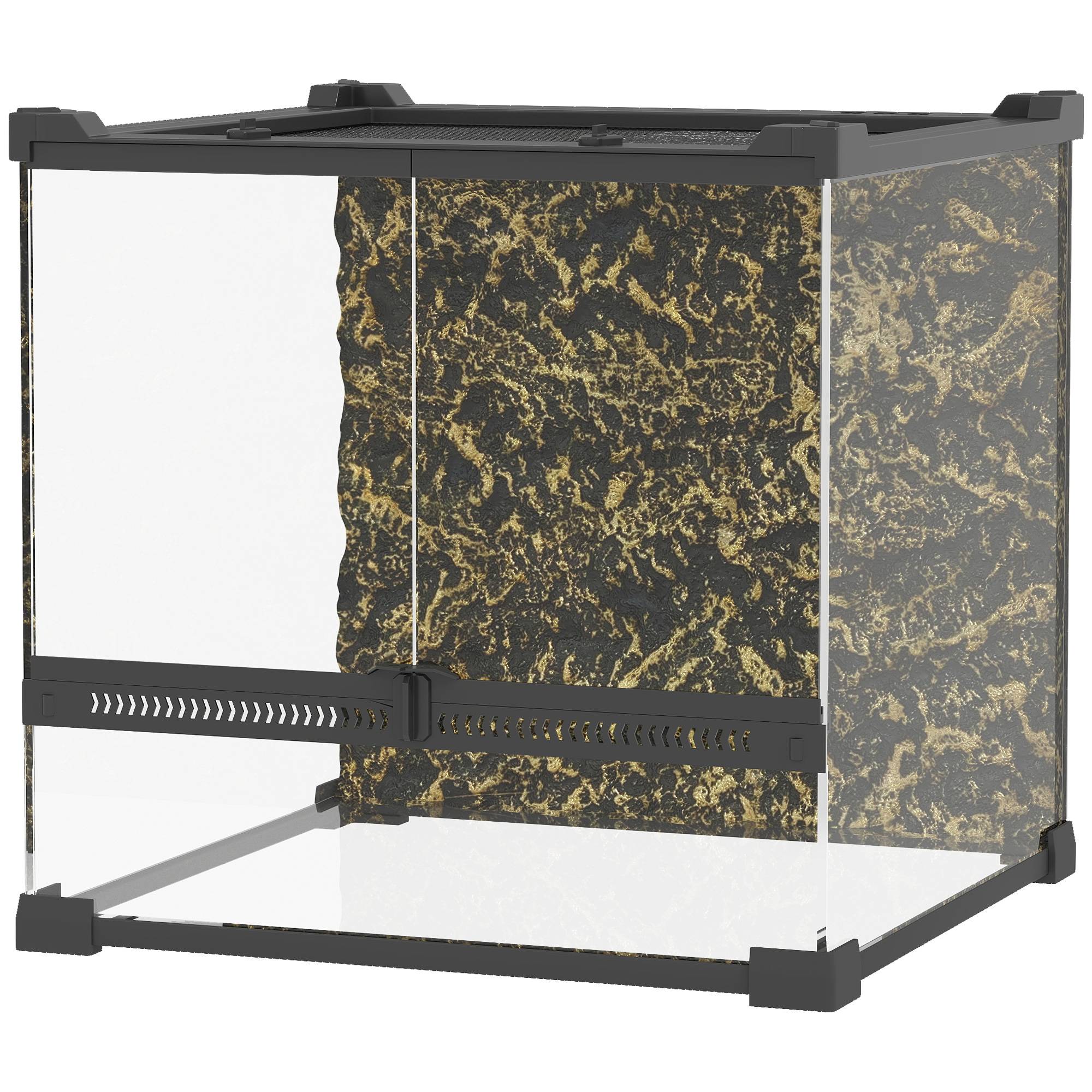 Terrarium en verre pour reptiles, fond surélevé et étanche, fermeture à bouton - Image 2