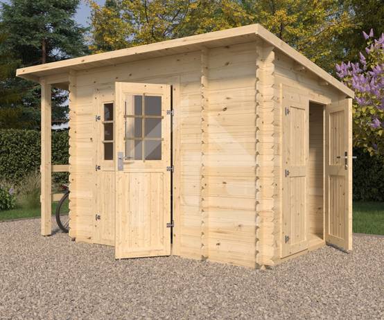 Eden Partenaire Jardin - Abri de jardin en bois mono pente de 4.9m². Madriers de 19mm - Image 1