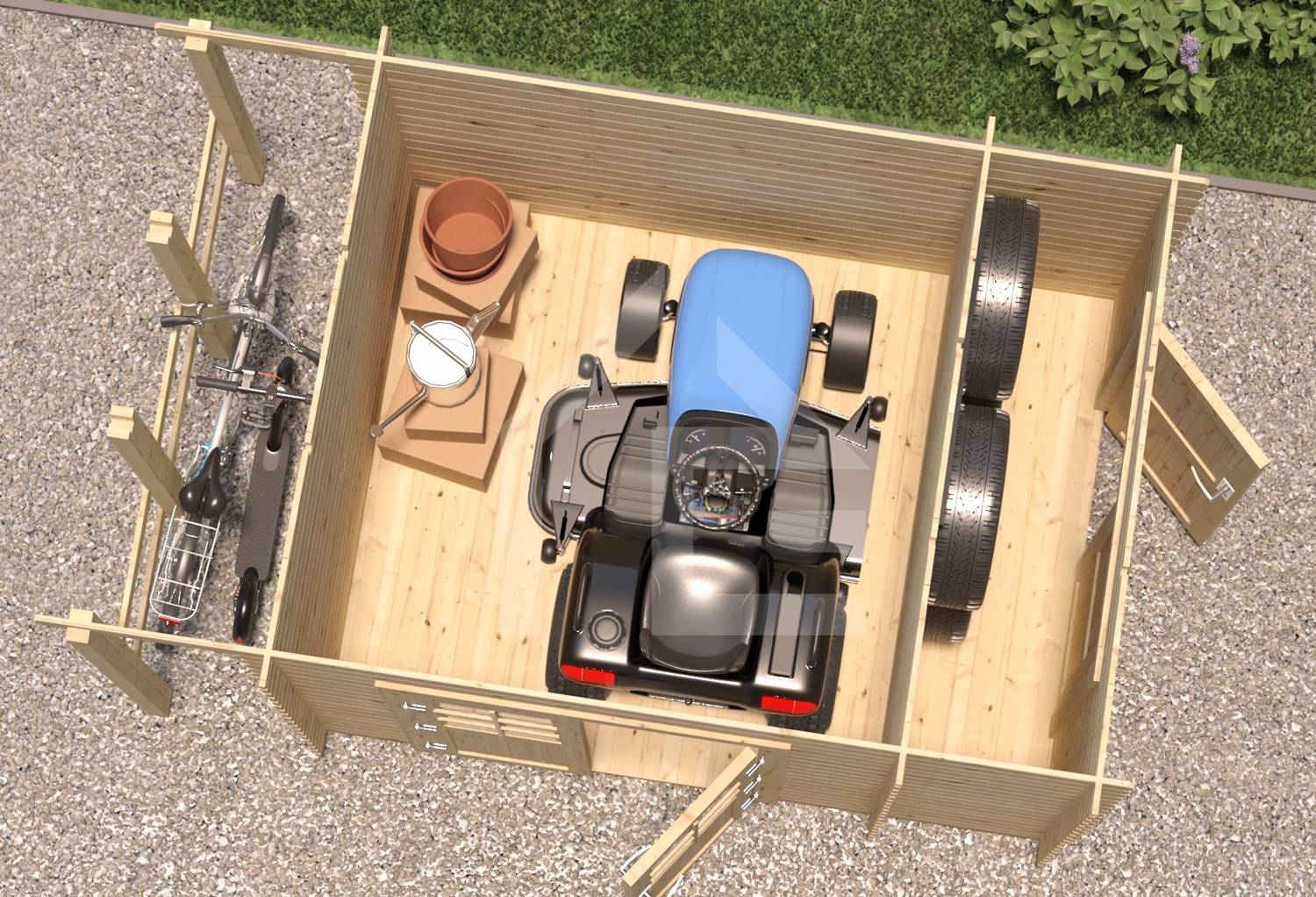 Eden Partenaire Jardin - Abri de jardin en bois mono pente de 4.9m². Madriers de 19mm - Image 5