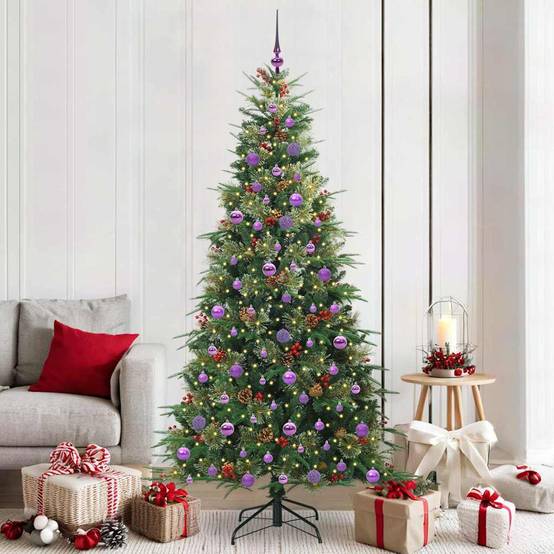 Sapin de Noël | Arbre de Noël Artificiel à Branches Articulées Vert 210 cm Maison Chic - Image 2