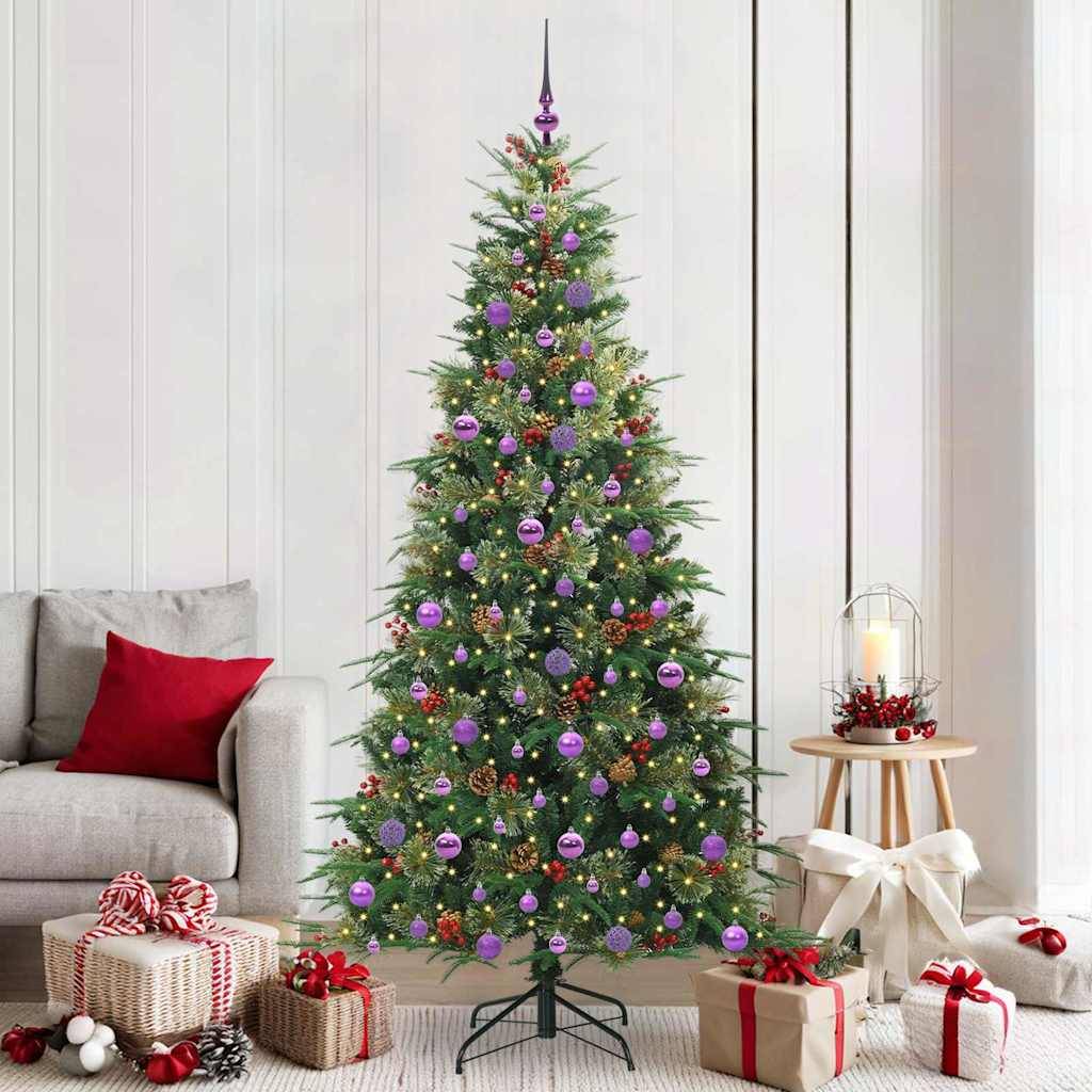 Sapin de Noël | Arbre de Noël Artificiel à Branches Articulées Vert 210 cm Maison Chic - Image 2