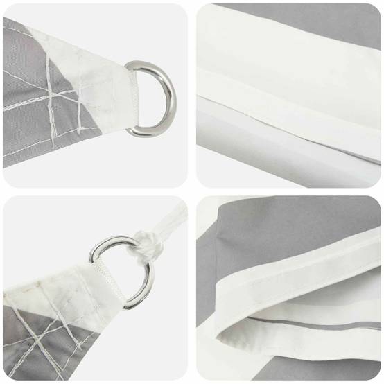 Voile d'ombrage polyester gris clair et blanc 500 x 500 cm - PANGIVO - Image 3