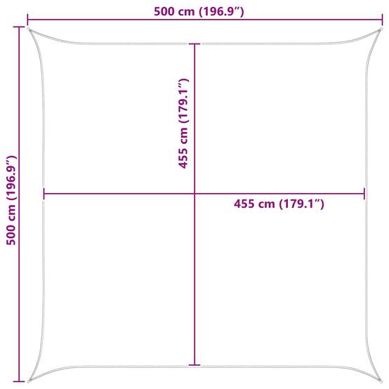 Voile d'ombrage polyester gris clair et blanc 500 x 500 cm - PANGIVO - Image 7