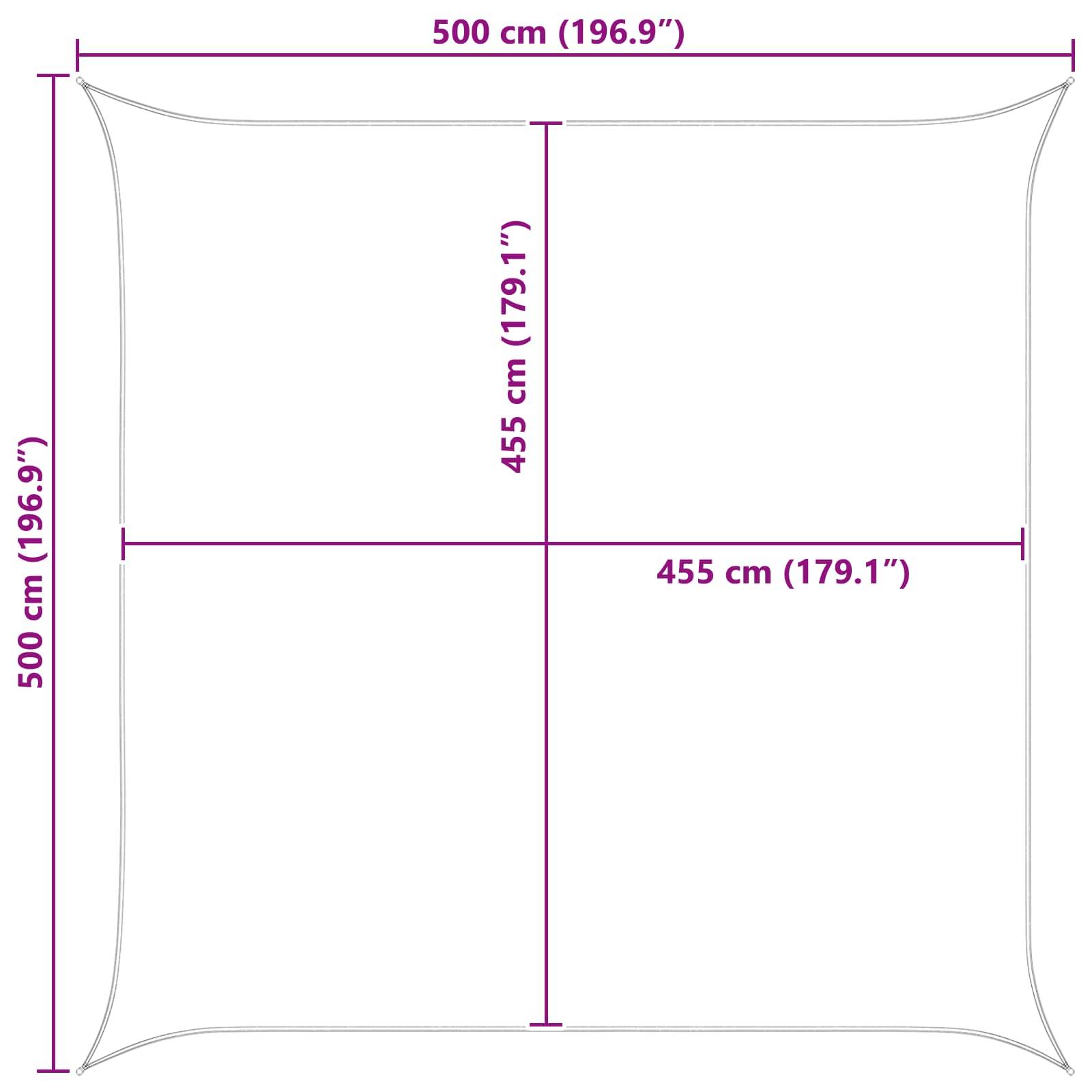 Voile d'ombrage polyester gris clair et blanc 500 x 500 cm - PANGIVO - Image 7