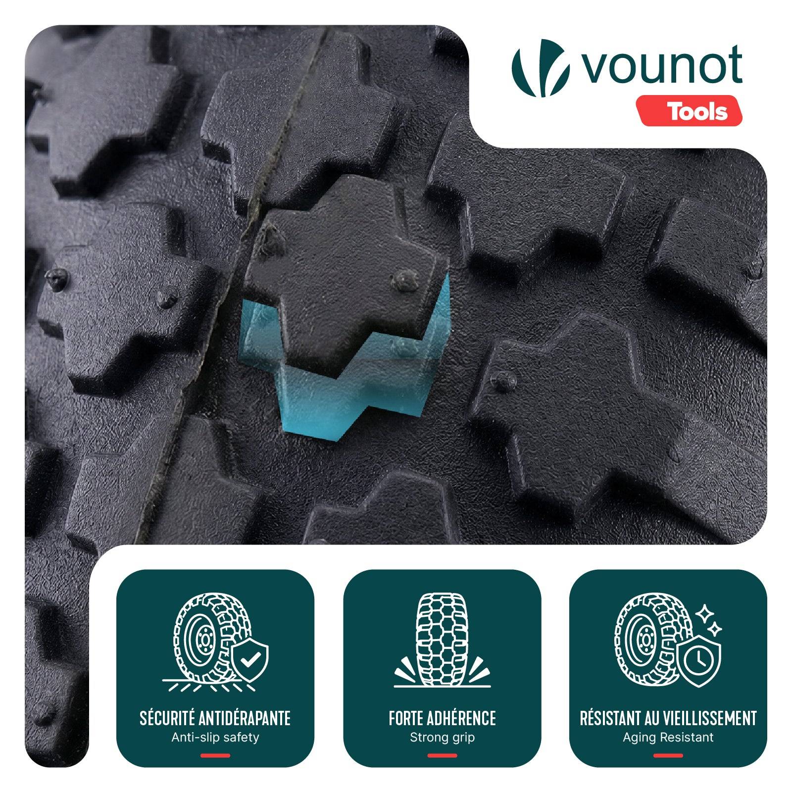 Vounot - Lot de 4 Roue gonflable robuste 4.80/4.00-8 pour chariot brouette alesage 20mm 400x85mm Rouge - Image 5
