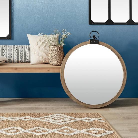 Miroir Mural Vintage "Gousset" 73cm Marron - Image 4