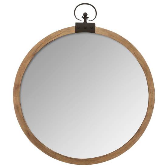 Miroir Mural Vintage "Gousset" 73cm Marron - Image 1
