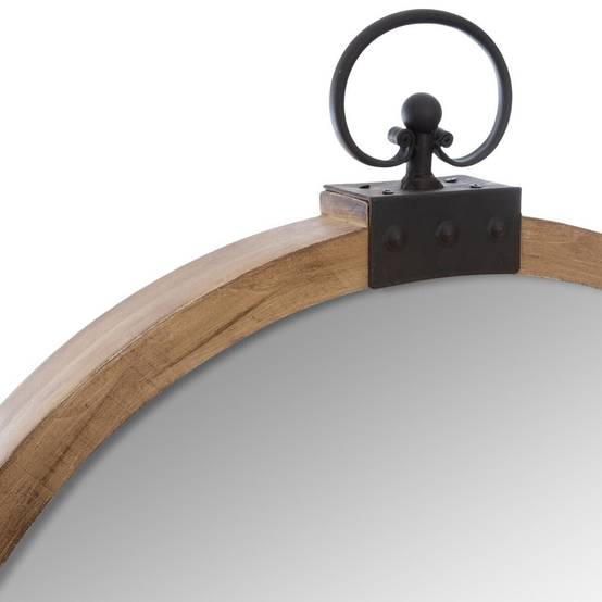 Miroir Mural Vintage "Gousset" 73cm Marron - Image 2