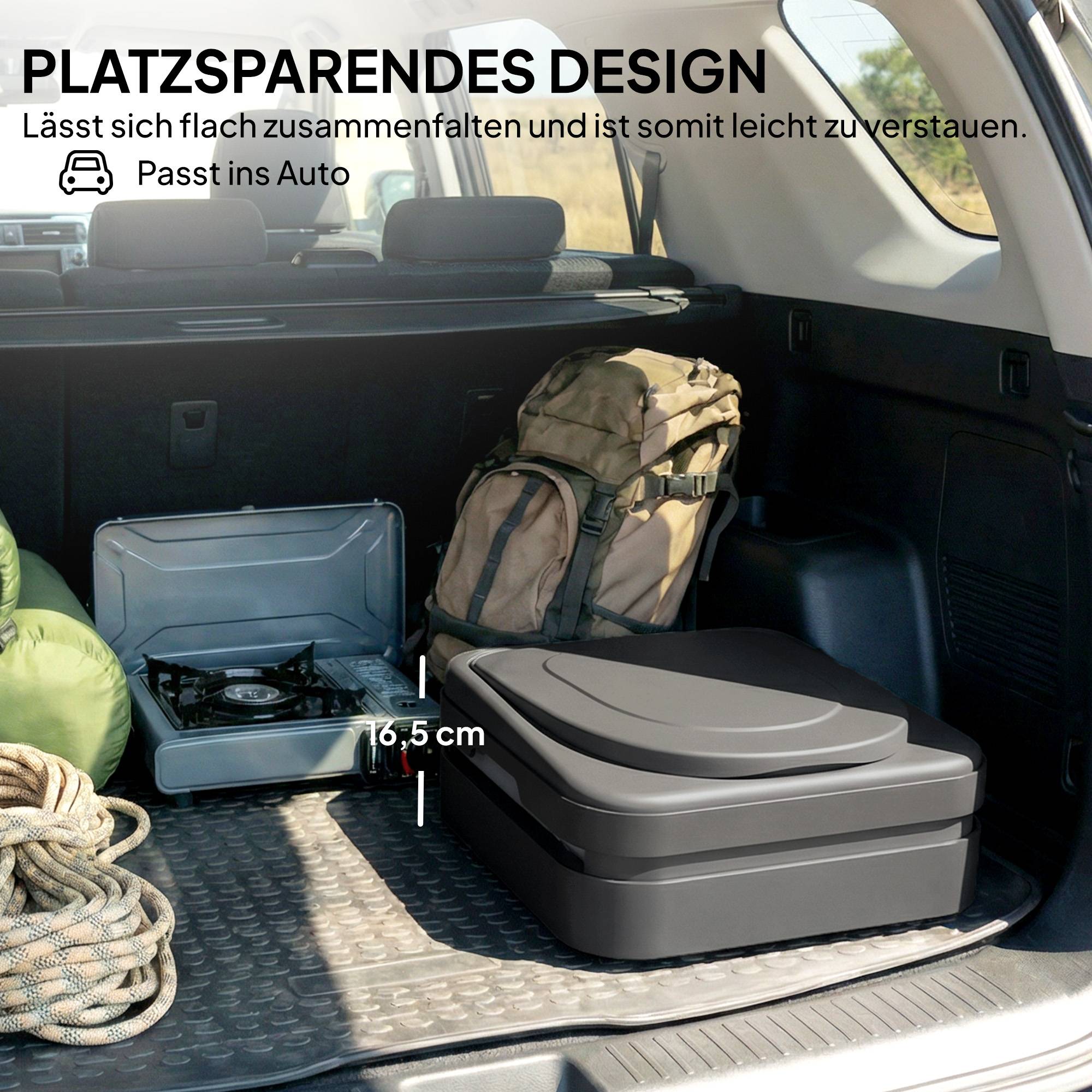 Sans Marque - Toilette camping pliable, jusqu'à 150kg, 12 sachets poudre, 12 sacs, 42x46x43,5cm, gris - Image 7