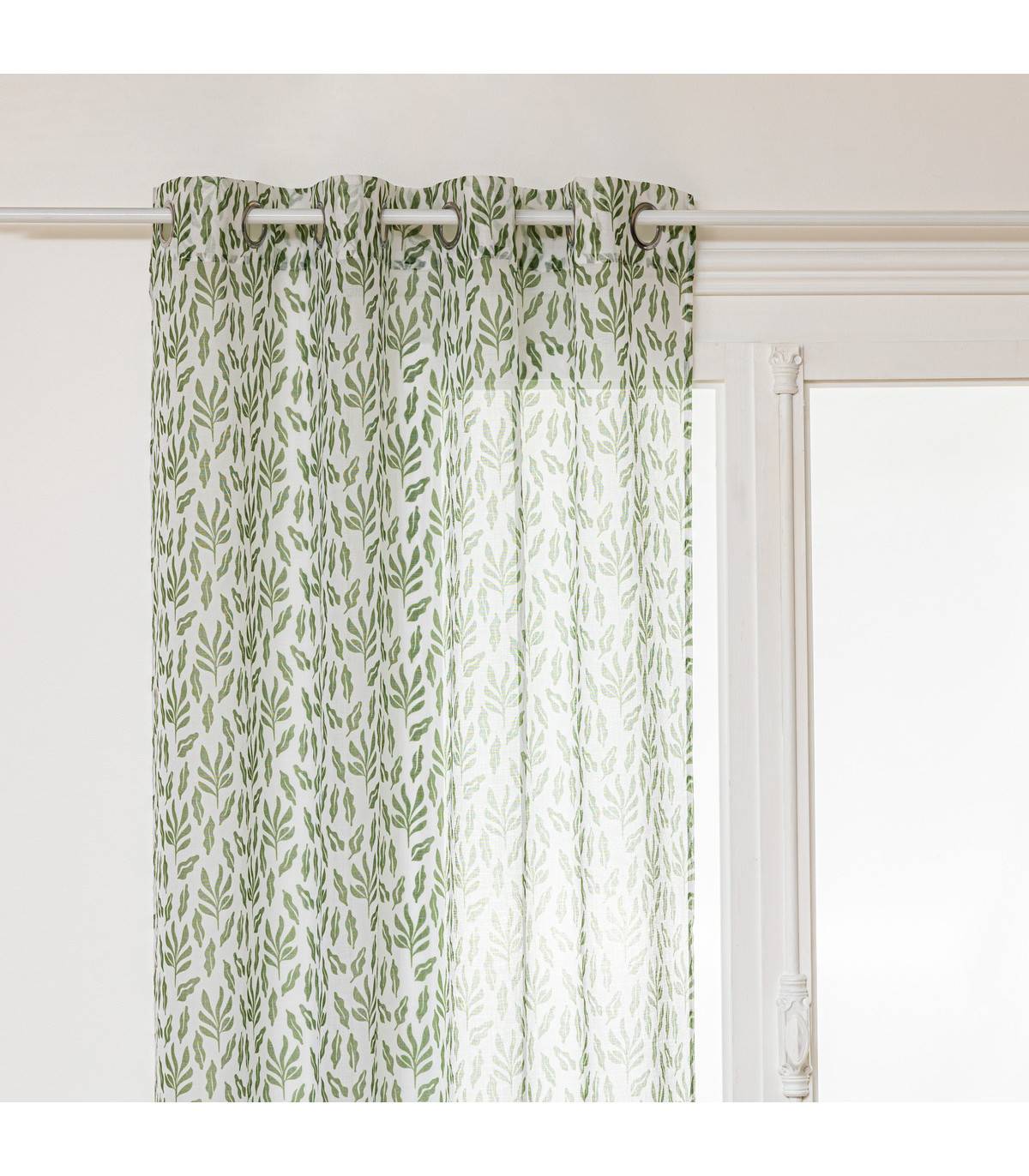 Voilage à œillets Vert imprimé Cosy 140 x 240 cm - Image 1
