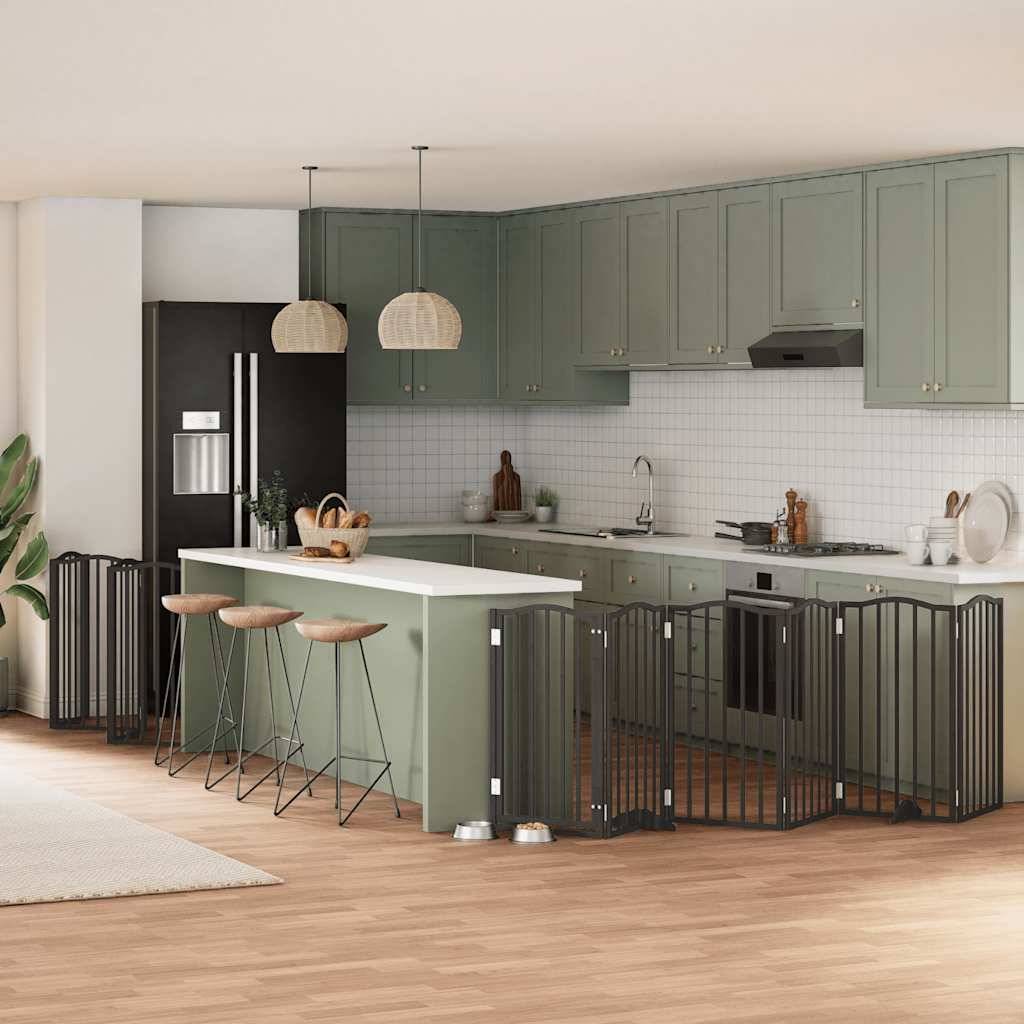 Barrière pour chien bois de peuplier noir 750 x 30 x 90 cm - PANGIVO - Image 1