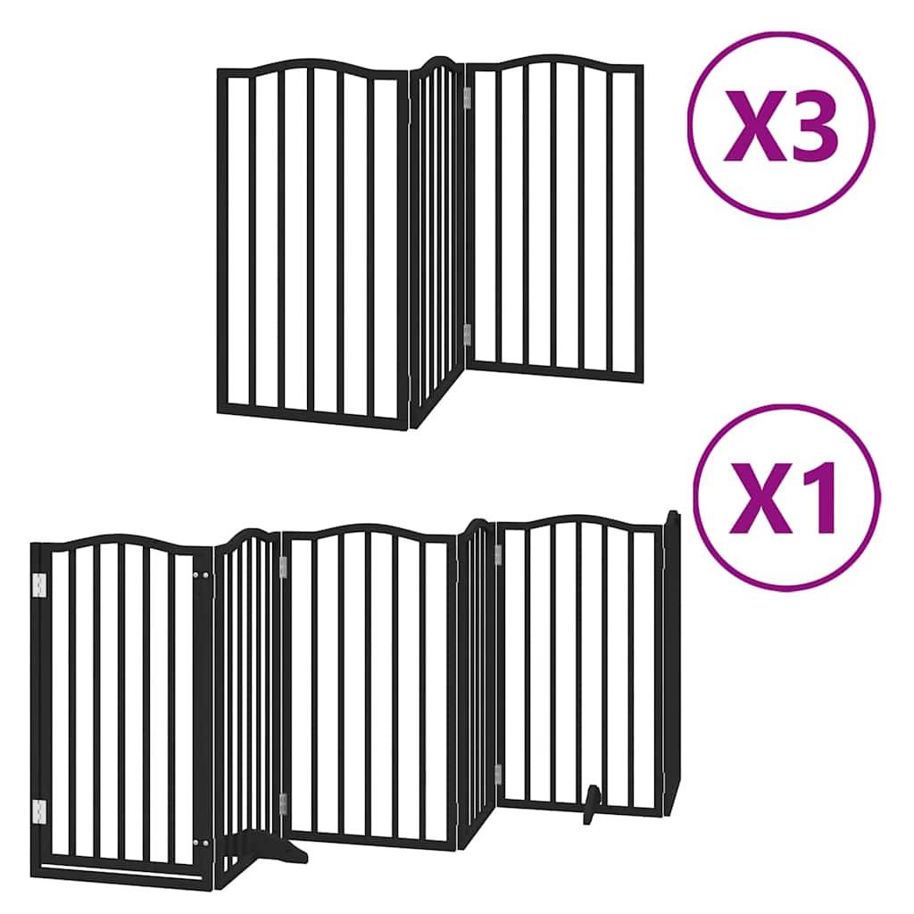 Barrière pour chien bois de peuplier noir 750 x 30 x 90 cm - PANGIVO - Image 2