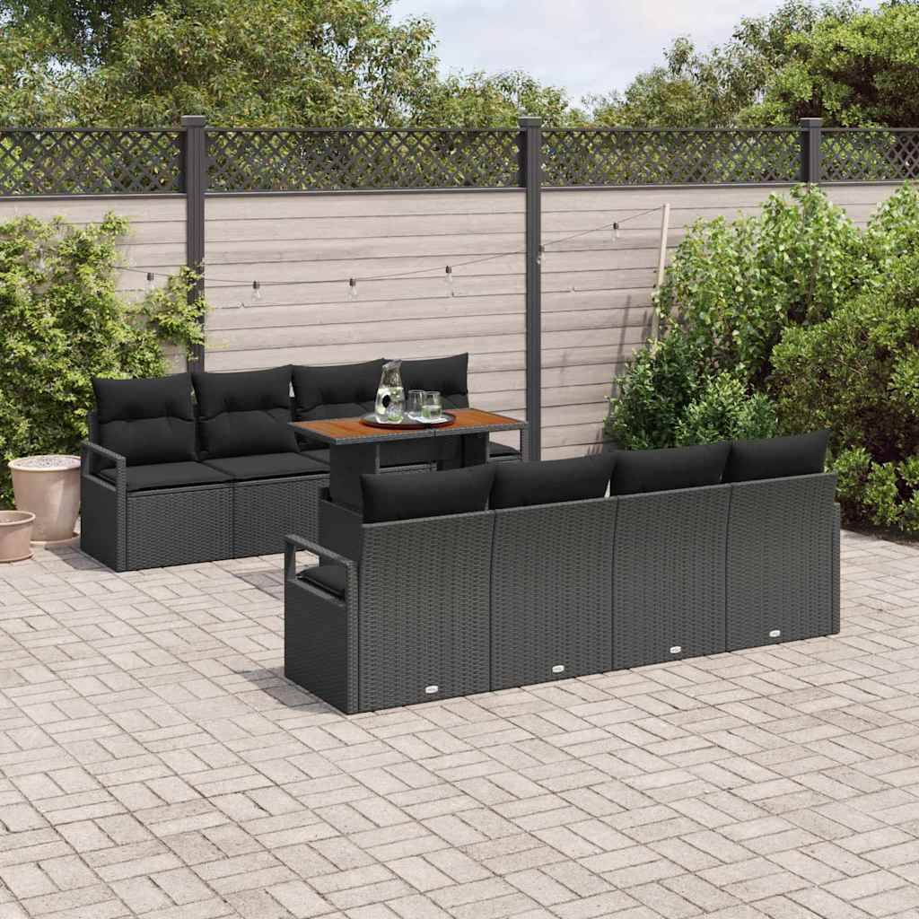 ComfortXL - Canapé Extérieur 9 Pièces Noir et Marron en Polyrotin avec Coffres et Table Basse Solide – ComfortXL Outdoor Living - Image 3